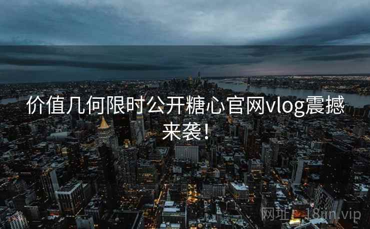 价值几何限时公开糖心官网vlog震撼来袭！  第2张