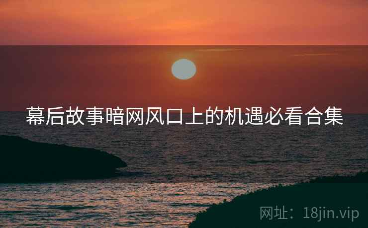幕后故事暗网风口上的机遇必看合集
