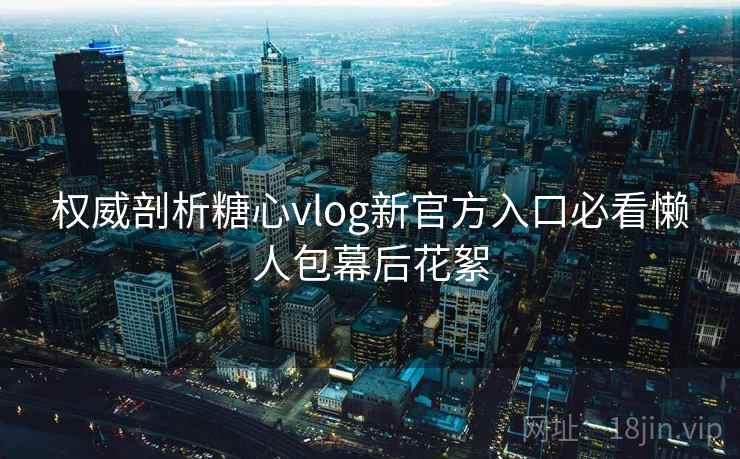 权威剖析糖心vlog新官方入口必看懒人包幕后花絮  第2张
