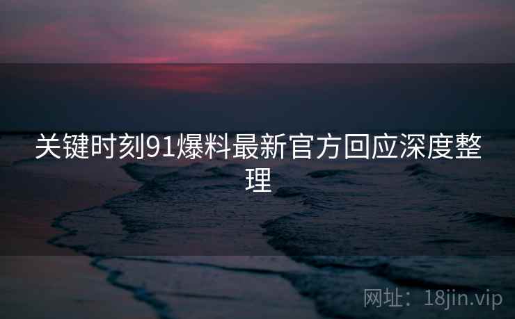 关键时刻91爆料最新官方回应深度整理