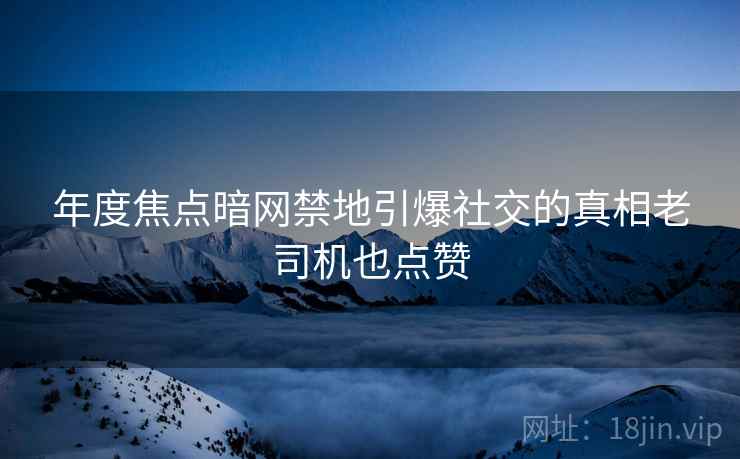 年度焦点暗网禁地引爆社交的真相老司机也点赞