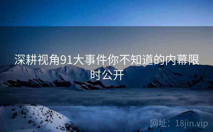 深耕视角91大事件你不知道的内幕限时公开