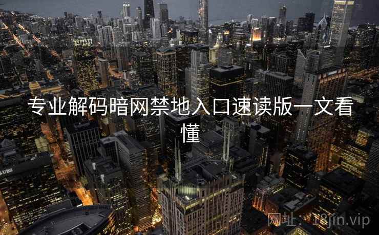 专业解码暗网禁地入口速读版一文看懂