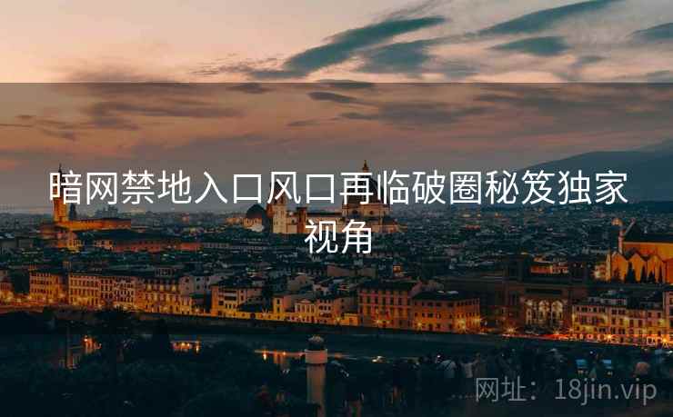 暗网禁地入口风口再临破圈秘笈独家视角