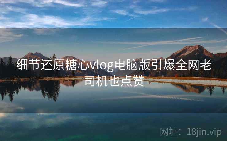 细节还原糖心vlog电脑版引爆全网老司机也点赞
