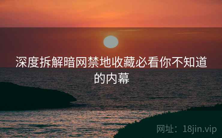 深度拆解暗网禁地收藏必看你不知道的内幕