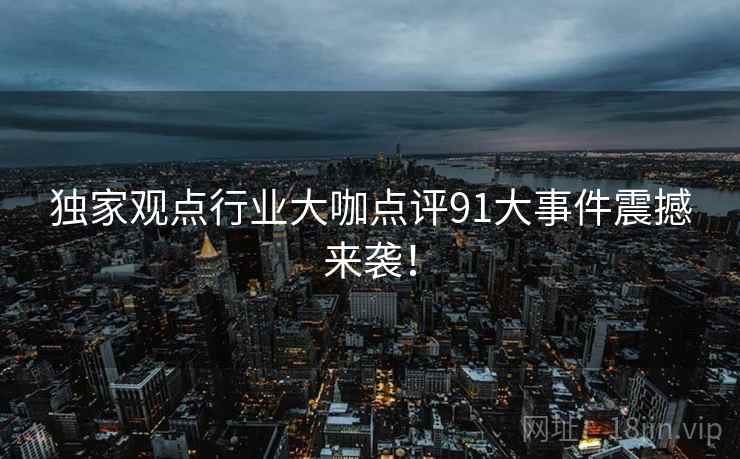 独家观点行业大咖点评91大事件震撼来袭！